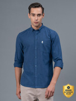 RED TAPE Men Solid Casual Blue Shirt