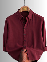MARQVIK Men Solid Casual Maroon Shirt