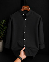 FUBAR Men Solid Casual Black Shirt