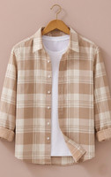 SHIRTZONE Men Checkered Casual Beige Shirt Flipkart Deal