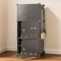 Sasimo 6-Shelf-3-Door Plastic Cubort Shoe Rack Plastic Collapsible Shoe Stand(Grey, 6 Shelves, DIY(Do-It-Yourself))