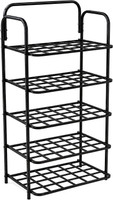 VRTREND 5 Layer Multipurpose Shoe Organizer Metal Collapsible Shoe Stand(BLACK, 5 Shelves, DIY(Do-It-Yourself))