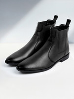 LOUIS STITCH Handmade Obsidian Chelsea Boots for Riding Biking Boots For Men(Black , 9)