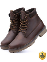 bacca bucci BULLET Leather Boots for Bikers Riders Trekking Trail & Hiking with Fur Lining Boots For Men(Brown , 9)