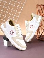 Bacan Men’s White & Beige Casual Sneakers | Lace-Up Comfortable Shoes Sneakers For Men(White, Beige , 9)