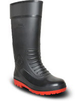 Elecant PVC 12-inch Industrial Gumboots, Non-Metallic Toe, Oil, Water and Acid Resistant Boots For Men(Red , 10)