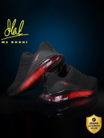 asian Black Sports Transparent Sole Technology For Men(Black, Red , 6)