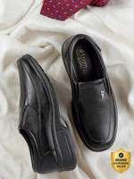 action DC-14643 Microfiber Classic Comfortable Retro Durable Casual Slip-On Monk Strap For Men(Black , 6)