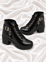 TOSHINA SHOES KING Perfect Stylish Girls High Ankle Boots For Women(Black , 2)