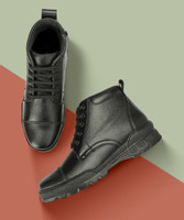 ERIX Pure Leather Black Ankle Length Police Boot for Men Boots For Men(Black , 10)