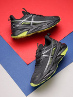 action N-2203 Comfortable Breathable Lightweight Trendy Sports Lace Ups Running Shoes Running Shoes For Men(Black , 9)