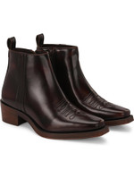 Delize Cowboy Ankle Boots For Men(Brown , 8)