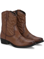 Delize CowBoy Ankle High Tops For Men(Tan , 6)