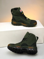 LIBERTY Warrior Original Jungle King Boot For Men - Oil Stain & Water Resistant - Extra Cushion Inner Sole - Light Weight Trekking Shoes Boots For Men(Olive , 10)