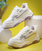 asian Casual Sneaker Shoes For Women | Stylish and Comfortable | NANCY-02 Sneakers For Women(White, Purple , 8)