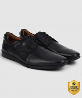 LOUIS PHILIPPE Premium Leather Breathable Anti-Slip Flat Heel Formal Derby For Men(Black , 9)