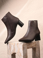 EL PASO Women's Trendy Pointed Ankle Boots | Casual Travel Comfort Wear Boots For Women(Brown , 5)