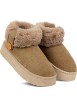 Cassiey Comfortable Indoor/Outdoor Winter Fur Snow Boot Womens Slip on Thick Sole Shoes Casuals For Women(Camel , 5)