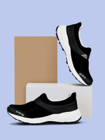 asian Future-04 laceless sports shoes for men | Latest Stylish Casual sneakers for men without laces | running shoes for boys | Slip on black shoes for running, walking, gym, trekking & party Running Shoes For Men(Black , 7 UK/India)