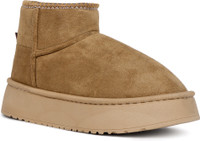 Cassiey Women Indoor/Outdoor Comfortable & Lightweight Winter Fur Snow Boot/Shoes Boots For Women(Beige , 3)