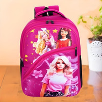 Akram garments Stylish Kids Cartoon School Backpack Bags for Baby Girls/Boys Waterproof School Bag(Pink, Multicolor, 22 L)