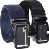 PROVOGUE Men Casual, Formal, Evening, Party Blue, Black Nylon Belt
