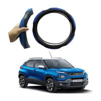 RONISH Hand Stiched Steering Cover For Tata Universal For Car(Black, Blue, Leatherite)