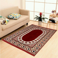 MSB FAB 5 ft  X 7 ft Velvet Carpet(Rectangle, Maroon)