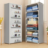 CMerchants CMerchants Books Print Grey PP Collapsible Wardrobe(Finish Color - GREY, DIY(Do-It-Yourself))