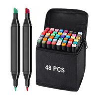 LUSH VIBE 48 double side Nib Sketch Pens(Set of 1, Multicolor)