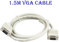 VGA Converter Adapter Cable| Gold Plated Connector, Plug & Play Computer Cable 1.5 m VGA Cable(Compatible with COMPUTER, LAPTOP, TV, PROJECTOR, MONITOR, PC, CCTV, White)