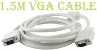 Computer VGA Cable TV-out Cable CPU To Monitor VGA Cable For Tv, TFT Cable 1.5 m VGA Cable(Compatible with COMPUTER, LAPTOP, TV, PROJECTOR, MONITOR, PC, CCTV, White)