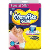 MamyPoko Standard Baby Diaper Pants Size Large Pant Diapers - L(54 Pieces)