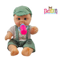 Ladli Baby doll Golu Baba Rubber Doll for Kids Removable Clothes Boy Doll for Kids_B(Green)