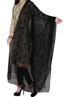 NIHSRUT Chiffon Embroidered Women Dupatta