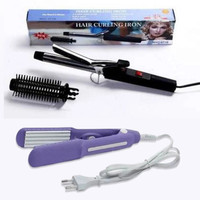 MARSELITE Combo of New Hair Curler & Hair Crimper Machine for Girls (Crimper+Curler) Electric Hair Styler