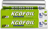 Kcofoil 9 Meters Food Grade Aluminium Foil| ISI Certified | Wrapping & Packing Aluminium Foil(Pack of 2, 18 m)
