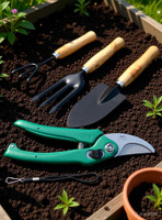 TWENOZ Gardening Tools Flover Cutter & Garden Tool Wooden Handle Garden Tool Kit(4 Tools)