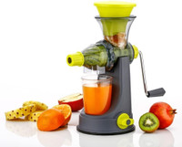 SEQUENCE Plastic Hand Juicer for Fruits and Vegetables with Handle Vacuum Locking System Hand Juicer(Green)