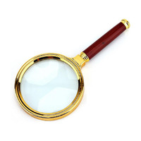 Protos Hand Held Wooden 70 mm Magnifying Lens Glass 10x Magnifier(Multicolor)