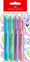FABER-CASTELL 4 TEXTLINER SUPER GEL CRAYON - PASTEL(Set of 4, PASTEL BLUE, PASTEL PINK, PASTEL PURPLE, PASTEL TOURQUOISE)