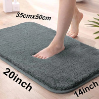 RJVT Microfiber Bathroom Mat(Grey, Medium)