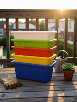 ashigreens 14 inch Garden Jupiter Planter for Home,Window Display,Garden vegetable tray Plant Container Set(Pack of 5, Plastic)