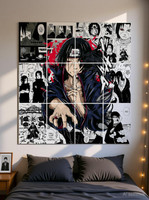 Set of 12 itachi manga kit wall decor 300 GSM hard poster naruto posters Fine Art Print(12 inch X 9 inch, naruto posters for wall, anime posters, posters for wall aesthetic)