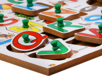 Wow The Toy Wooden Puzzle ABCD Letters Learning & Educational Board for Kids(Multicolor)