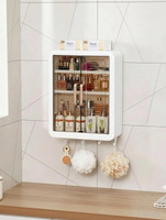 ADONZ ESKIA Bathroom Storage Organizer Bathroom Cabinet Kitchen Plastic Wall Shelf(Number of Shelves - 2, Multicolor)
