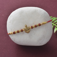 Designer 1 PIS RAKHI SET Assorted, Mauli Thread Rakhi, Chawal Roli Pack, Greeting Card Set by Twinkle Enterprises(1 RAKHI, CHAWAL ROLI WITH GREETING CARD)