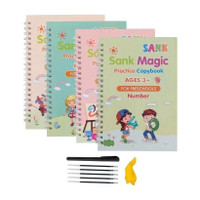 Manogyam Magic Practice Copybook For Kids - Handwriting Practice For Kids, Reusable Children's Calligraphy Letter Tracing - Early Education Writing Practice Book - Sank Letters (4 Books With Pens)(Paperback, Manogyam)