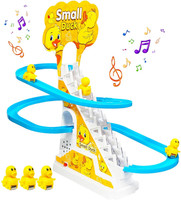 ZUNBELLA Little Lovely Duck Slide Escalator Toy with Lights and Music(Yellow)