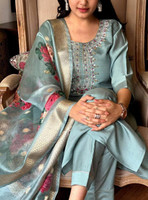 FORENCIA Embroidered Kurta, Trouser/Pant & Dupatta Set